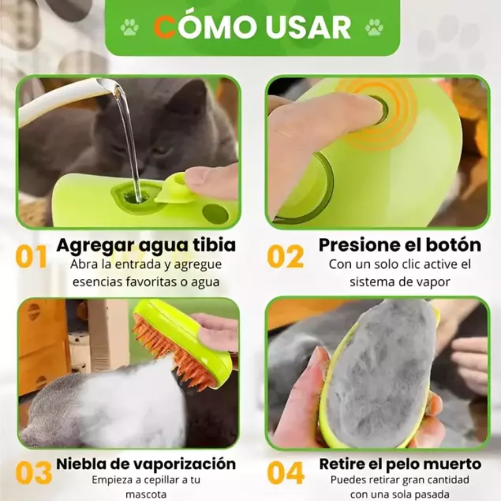 2x1 Guante Quita-Pelos + REGALO: Cepillo Vapor