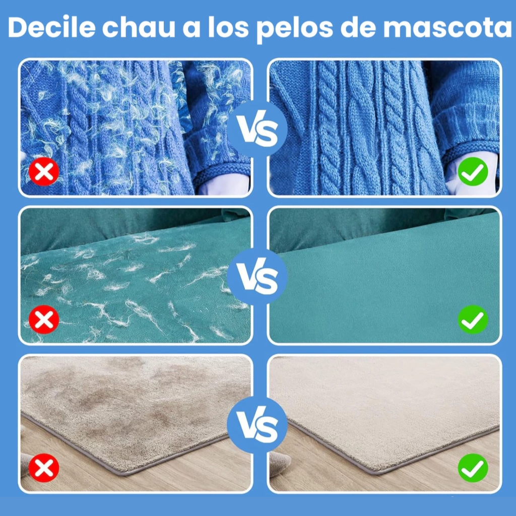 2x1 Guante Quita-Pelos + REGALO: Cepillo Vapor