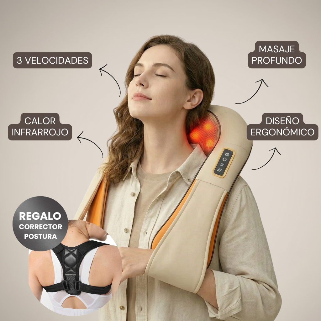 Masajeador Shiatsu de Cuello y Espalda + REGALO: Corrector de Postura