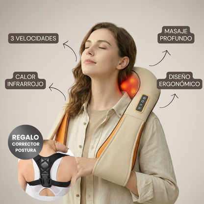 Masajeador Shiatsu de Cuello y Espalda + REGALO: Corrector de Postura