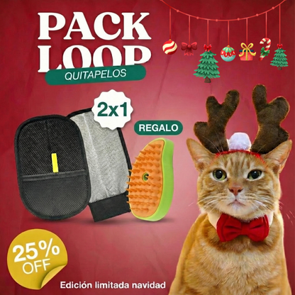 2x1 Guante Quita-Pelos + REGALO: Cepillo Vapor